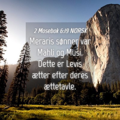 Picture 04 - 2 Mosebok 6:19 NORSK - Meraris sønner var Mahli og Musi. Dette er Levis - Bible Verse Picture