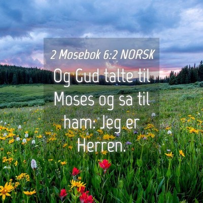Picture 04 - 2 Mosebok 6:2 NORSK - Og Gud talte til Moses og sa til ham: Jeg er - Bible Verse Picture