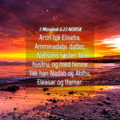 Picture 04 - 2 Mosebok 6:23 NORSK - Aron tok Eliseba, Amminadabs datter, Nahsons - Bible Verse Picture