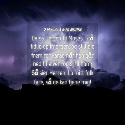 Picture 04 - 2 Mosebok 8:20 NORSK - Da sa Herren til Moses: Stå tidlig op imorgen, - Bible Verse Picture