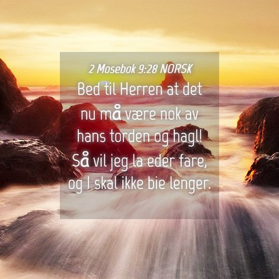 Picture 04 - 2 Mosebok 9:28 NORSK - Bed til Herren at det nu må være nok av hans - Bible Verse Picture