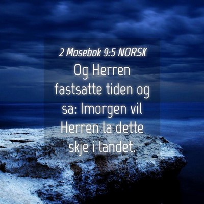 Picture 04 - 2 Mosebok 9:5 NORSK - Og Herren fastsatte tiden og sa: Imorgen vil - Bible Verse Picture