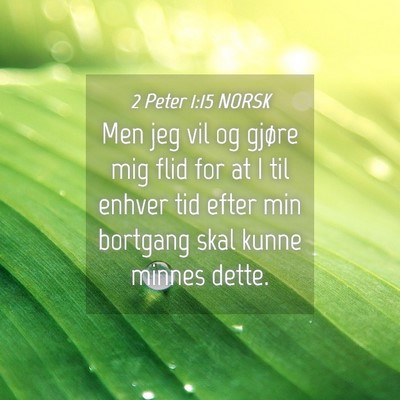 Picture 04 - 2 Peter 1:15 NORSK - Men jeg vil og gjøre mig flid for at I til - Bible Verse Picture