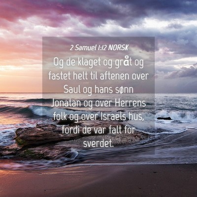 Picture 04 - 2 Samuel 1:12 NORSK - Og de klaget og gråt og fastet helt til aftenen - Bible Verse Picture