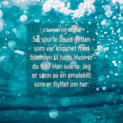 Picture 04 - 2 Samuel 1:13 NORSK - Så spurte David gutten som var kommet med - Bible Verse Picture