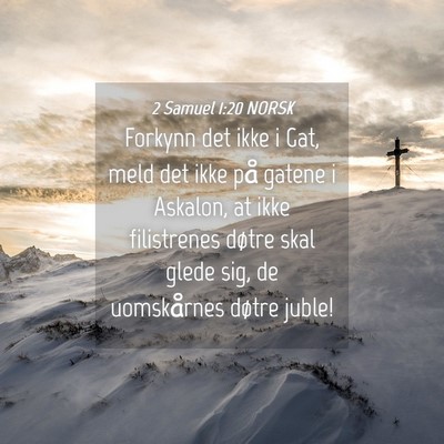 Picture 04 - 2 Samuel 1:20 NORSK - Forkynn det ikke i Gat, meld det ikke på gatene - Bible Verse Picture