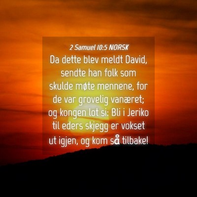 Picture 04 - 2 Samuel 10:5 NORSK - Da dette blev meldt David, sendte han folk som - Bible Verse Picture