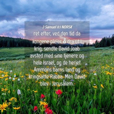 Picture 04 - 2 Samuel 11:1 NORSK - ret efter, ved den tid da kongene pleier å dra - Bible Verse Picture