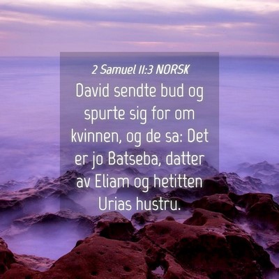 Picture 04 - 2 Samuel 11:3 NORSK - David sendte bud og spurte sig for om kvinnen, og - Bible Verse Picture