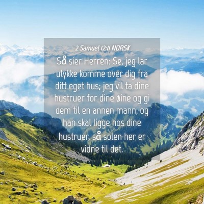 Picture 04 - 2 Samuel 12:11 NORSK - Så sier Herren: Se, jeg lar ulykke komme over - Bible Verse Picture