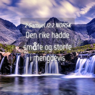 Picture 04 - 2 Samuel 12:2 NORSK - Den rike hadde småfe og storfe i - Bible Verse Picture