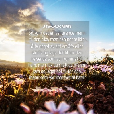 Picture 04 - 2 Samuel 12:4 NORSK - Så kom det en veifarende mann til den rike; men - Bible Verse Picture