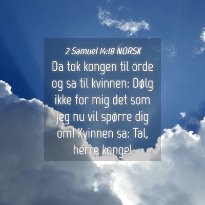 Picture 04 - 2 Samuel 14:18 NORSK - Da tok kongen til orde og sa til kvinnen: Dølg - Bible Verse Picture