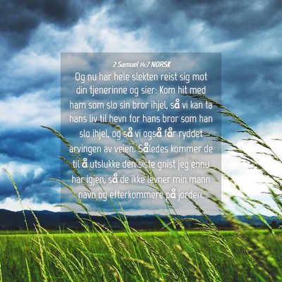 Picture 04 - 2 Samuel 14:7 NORSK - Og nu har hele slekten reist sig mot din - Bible Verse Picture