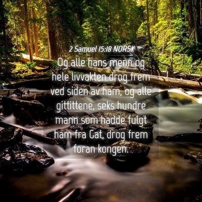 Picture 04 - 2 Samuel 15:18 NORSK - Og alle hans menn og hele livvakten drog frem ved - Bible Verse Picture
