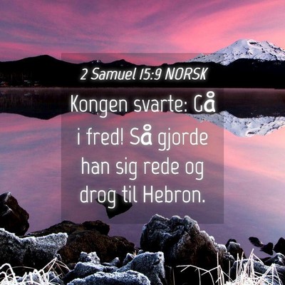 Picture 04 - 2 Samuel 15:9 NORSK - Kongen svarte: Gå i fred! Så gjorde han sig - Bible Verse Picture