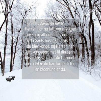 Picture 04 - 2 Samuel 16:8 NORSK - Herren har nu latt komme igjen over dig alt det - Bible Verse Picture