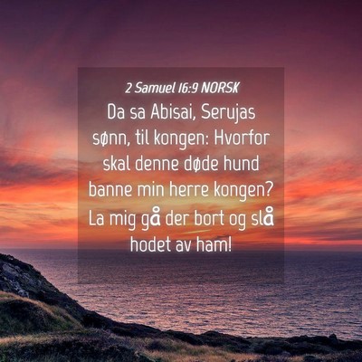 Picture 04 - 2 Samuel 16:9 NORSK - Da sa Abisai, Serujas sønn, til kongen: Hvorfor - Bible Verse Picture