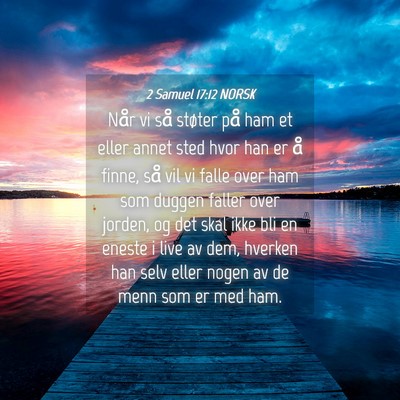 Picture 04 - 2 Samuel 17:12 NORSK - Når vi så støter på ham et eller annet sted - Bible Verse Picture