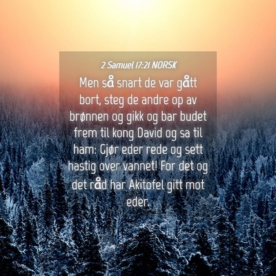 Picture 04 - 2 Samuel 17:21 NORSK - Men så snart de var gått bort, steg de andre op - Bible Verse Picture