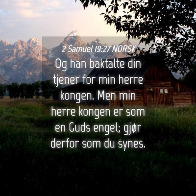 Picture 04 - 2 Samuel 19:27 NORSK - Og han baktalte din tjener for min herre kongen. - Bible Verse Picture