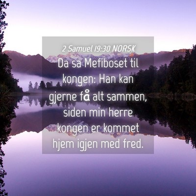 Picture 04 - 2 Samuel 19:30 NORSK - Da sa Mefiboset til kongen: Han kan gjerne få - Bible Verse Picture
