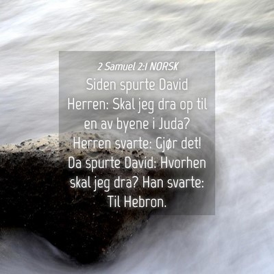 Picture 04 - 2 Samuel 2:1 NORSK - Siden spurte David Herren: Skal jeg dra op til en - Bible Verse Picture