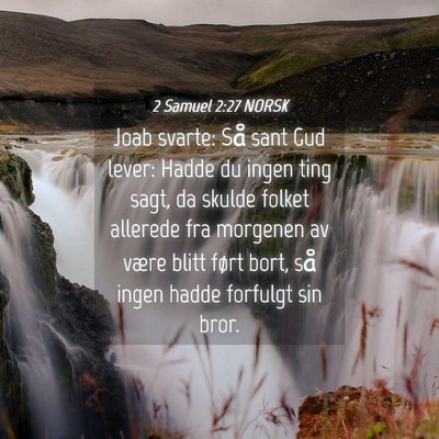 Picture 04 - 2 Samuel 2:27 NORSK - Joab svarte: Så sant Gud lever: Hadde du ingen - Bible Verse Picture