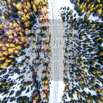 Picture 04 - 2 Samuel 2:4 NORSK - Da kom Judas menn dit og salvet David til konge - Bible Verse Picture