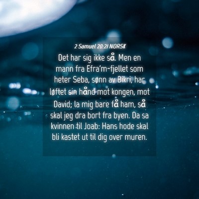 Picture 04 - 2 Samuel 20:21 NORSK - Det har sig ikke så. Men en mann fra - Bible Verse Picture