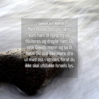 Picture 04 - 2 Samuel 21:17 NORSK - Men Abisai, Serujas sønn, kom ham til hjelp og - Bible Verse Picture