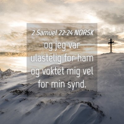 Picture 04 - 2 Samuel 22:24 NORSK - og jeg var ulastelig for ham og voktet mig vel - Bible Verse Picture