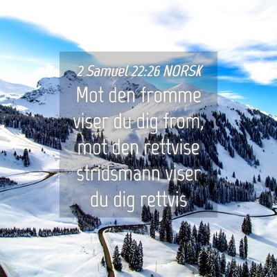 Picture 04 - 2 Samuel 22:26 NORSK - Mot den fromme viser du dig from, mot den - Bible Verse Picture