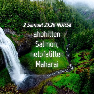 Picture 04 - 2 Samuel 23:28 NORSK - ahohitten Salmon; netofatitten - Bible Verse Picture