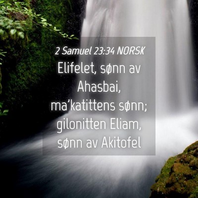 Picture 04 - 2 Samuel 23:34 NORSK - Elifelet, sønn av Ahasbai, ma'katittens sønn; - Bible Verse Picture