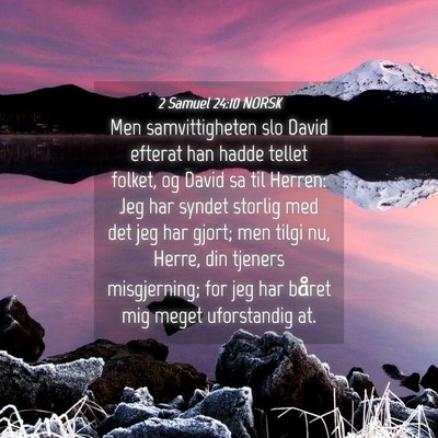 Picture 04 - 2 Samuel 24:10 NORSK - Men samvittigheten slo David efterat han hadde - Bible Verse Picture