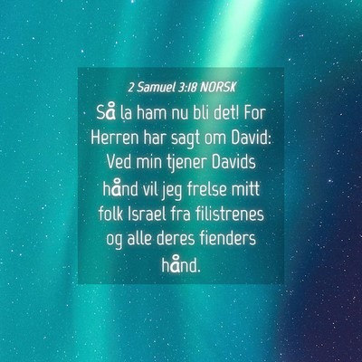 Picture 04 - 2 Samuel 3:18 NORSK - Så la ham nu bli det! For Herren har sagt om - Bible Verse Picture