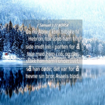 Picture 04 - 2 Samuel 3:27 NORSK - Da nu Abner kom tilbake til Hebron, tok Joab ham - Bible Verse Picture