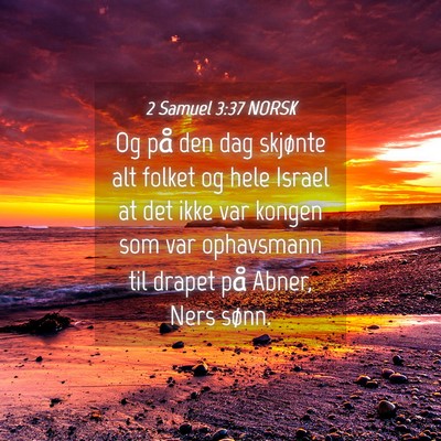 Picture 04 - 2 Samuel 3:37 NORSK - Og på den dag skjønte alt folket og hele Israel - Bible Verse Picture