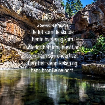 Picture 04 - 2 Samuel 4:6 NORSK - De lot som de skulde hente hvete, og kom således - Bible Verse Picture