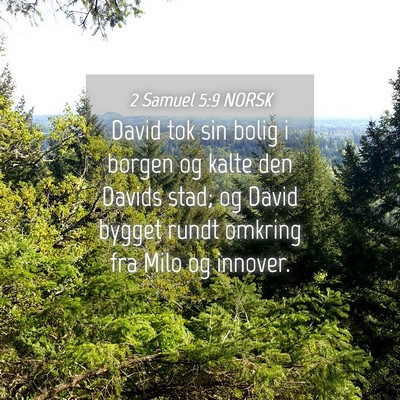 Picture 04 - 2 Samuel 5:9 NORSK - David tok sin bolig i borgen og kalte den Davids - Bible Verse Picture