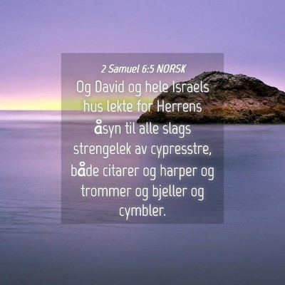 Picture 04 - 2 Samuel 6:5 NORSK - Og David og hele Israels hus lekte for Herrens - Bible Verse Picture