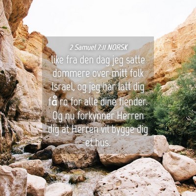 Picture 04 - 2 Samuel 7:11 NORSK - like fra den dag jeg satte dommere over mitt folk - Bible Verse Picture