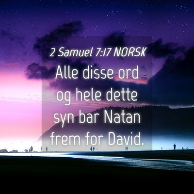 Picture 04 - 2 Samuel 7:17 NORSK - Alle disse ord og hele dette syn bar Natan frem - Bible Verse Picture