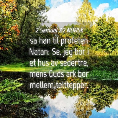 Picture 04 - 2 Samuel 7:2 NORSK - sa han til profeten Natan: Se, jeg bor i et hus - Bible Verse Picture