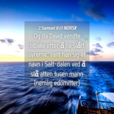 Picture 04 - 2 Samuel 8:13 NORSK - Og da David vendte tilbake efter å ha slått - Bible Verse Picture