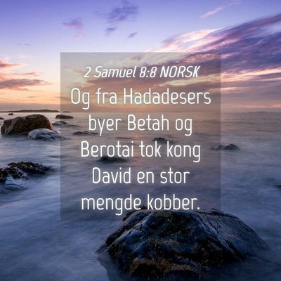 Picture 04 - 2 Samuel 8:8 NORSK - Og fra Hadadesers byer Betah og Berotai tok kong - Bible Verse Picture