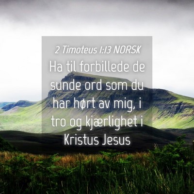 Picture 04 - 2 Timoteus 1:13 NORSK - Ha til forbillede de sunde ord som du har hørt - Bible Verse Picture