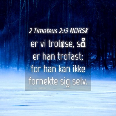 Picture 04 - 2 Timoteus 2:13 NORSK - er vi troløse, så er han trofast; for han kan - Bible Verse Picture