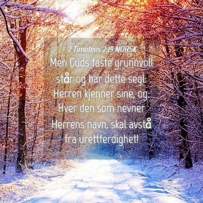 Picture 04 - 2 Timoteus 2:19 NORSK - Men Guds faste grunnvoll står og har dette segl: - Bible Verse Picture